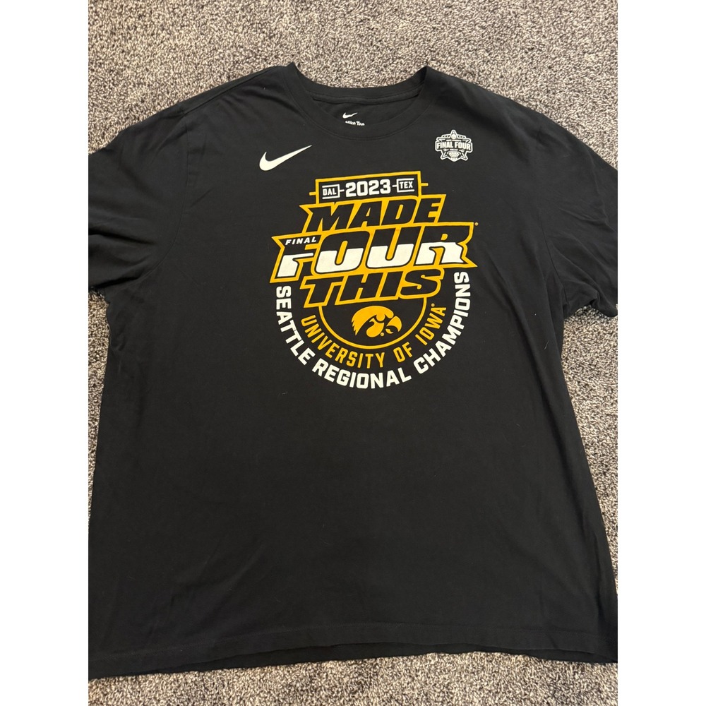 Nike Iowa Hawkeyes 2023 Final Four Seattle Regional Champions Shirt Mens XXL